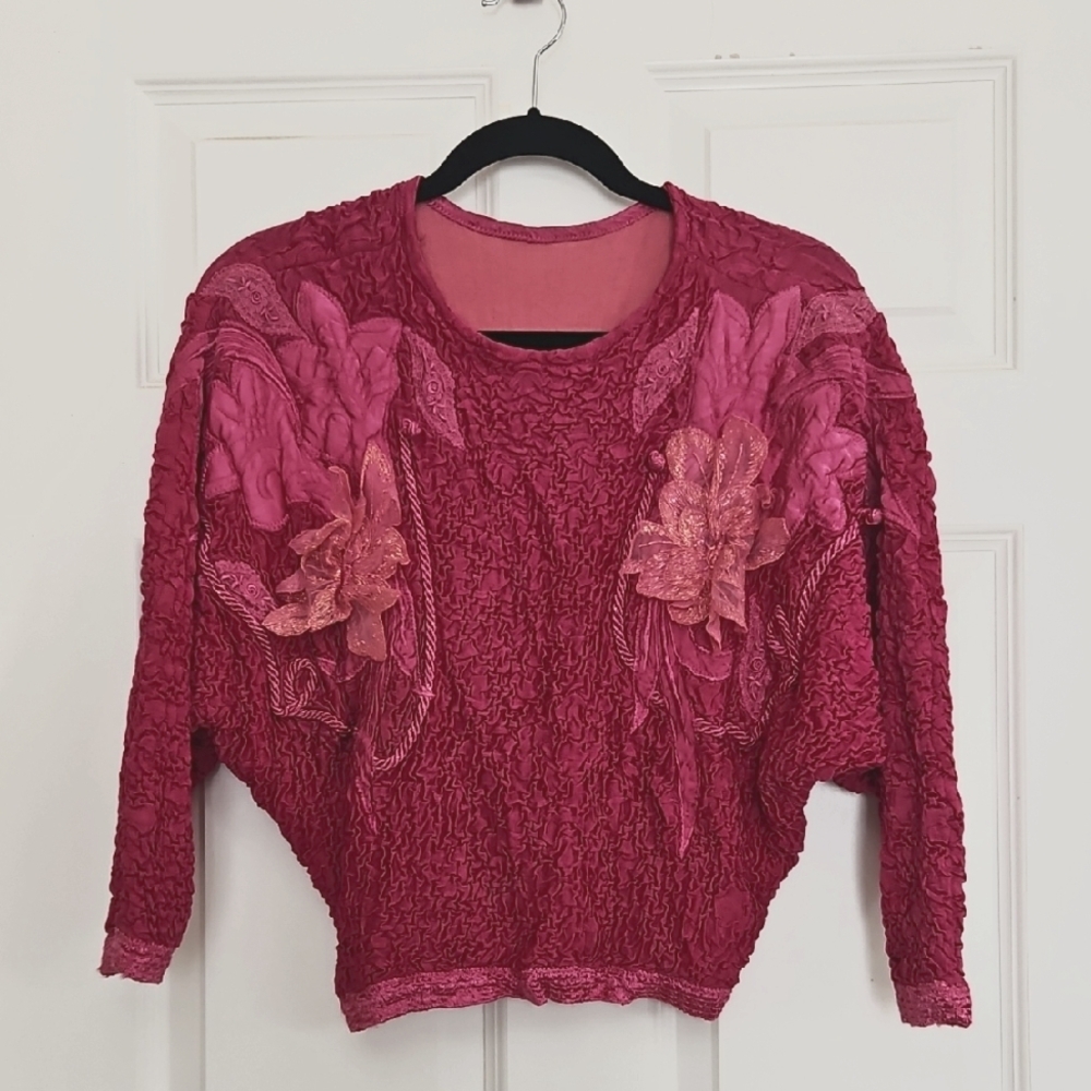 Vintage Pink Textured Women's Sweater